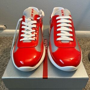 Prada Men's Red Sneakers